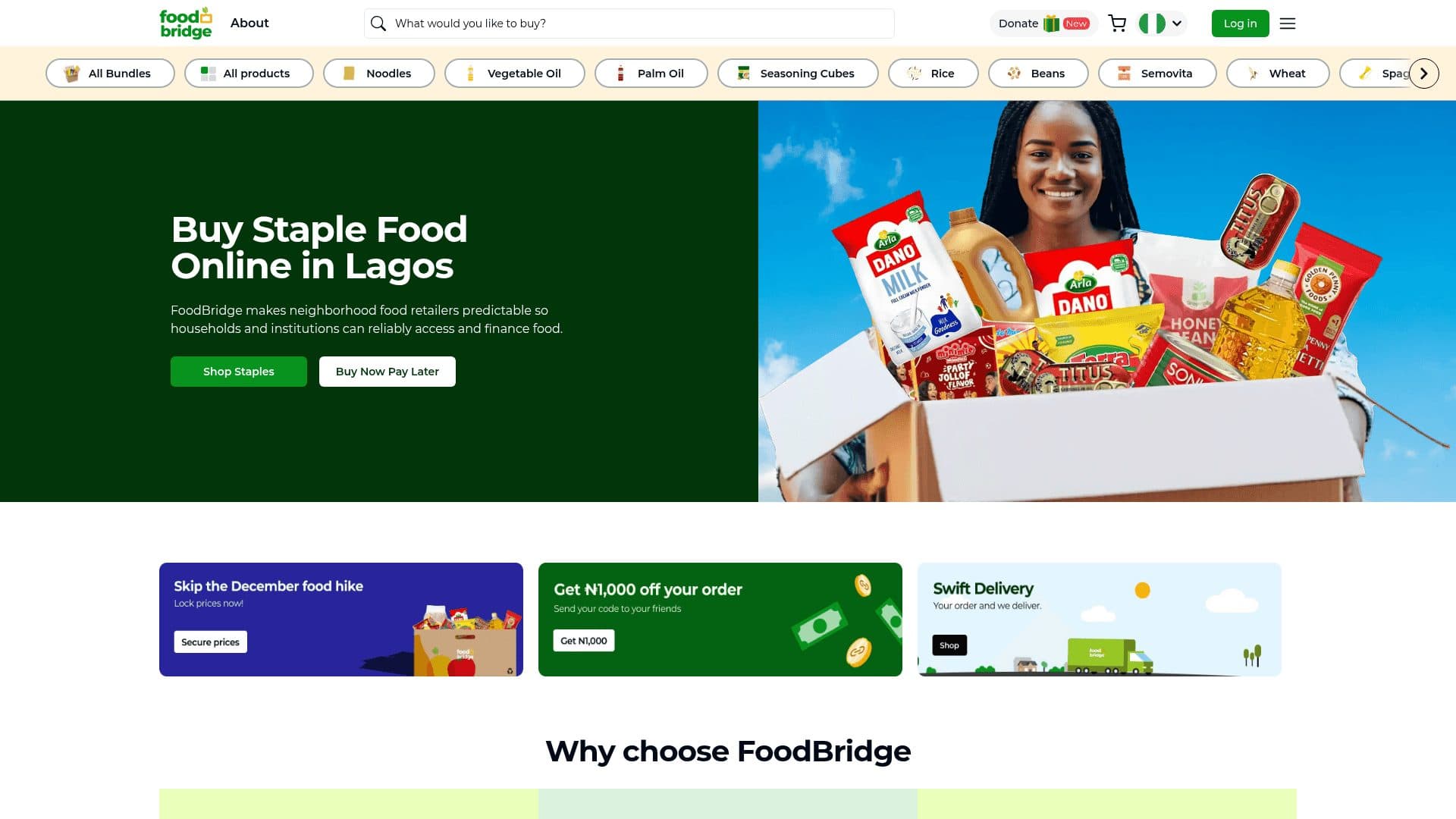 FoodBridge product screenshot
