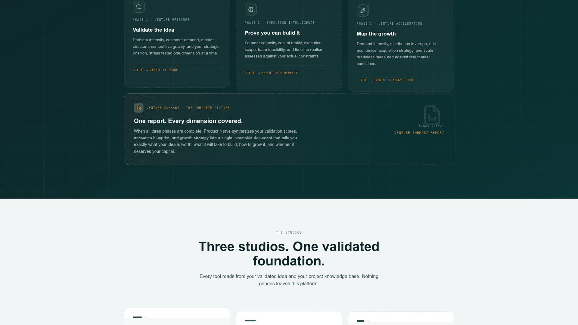 Venture validation / scoring