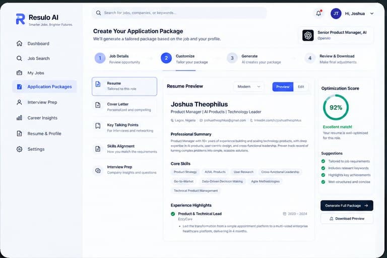 AI-generated application package